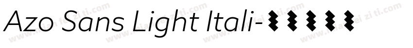 Azo Sans Light Itali字体转换